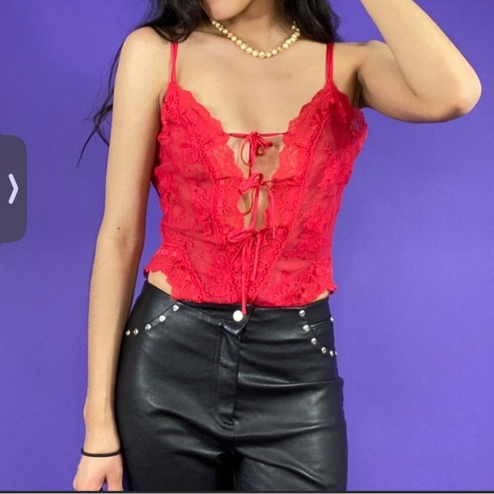Victoria’s Secret Red Lace Teddy Bodysuit – Size Medium
